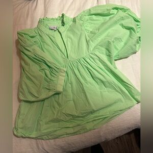 Vibrant Green Ruffled Top